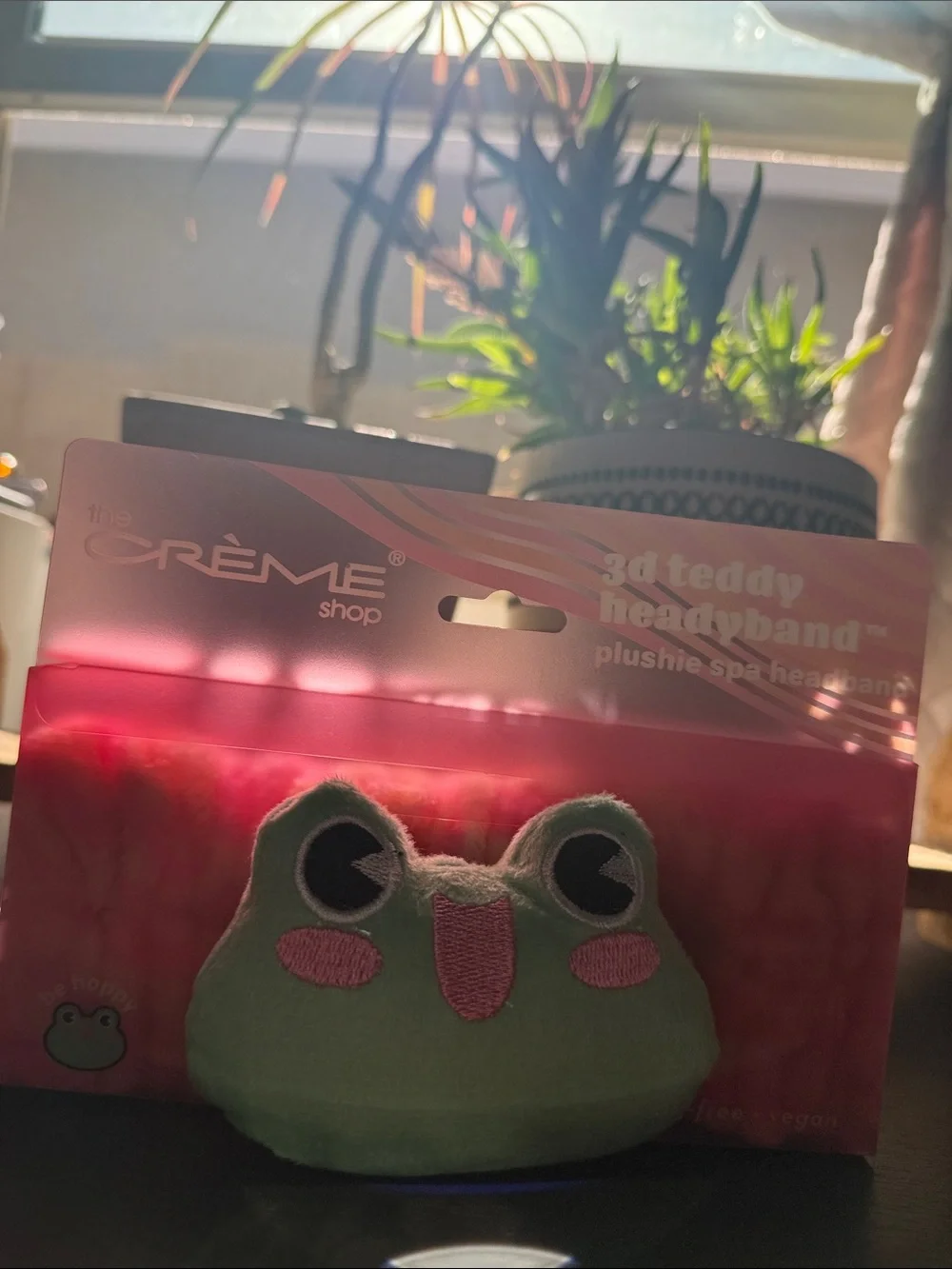 The Crème Shop Green Frog Plush Headband